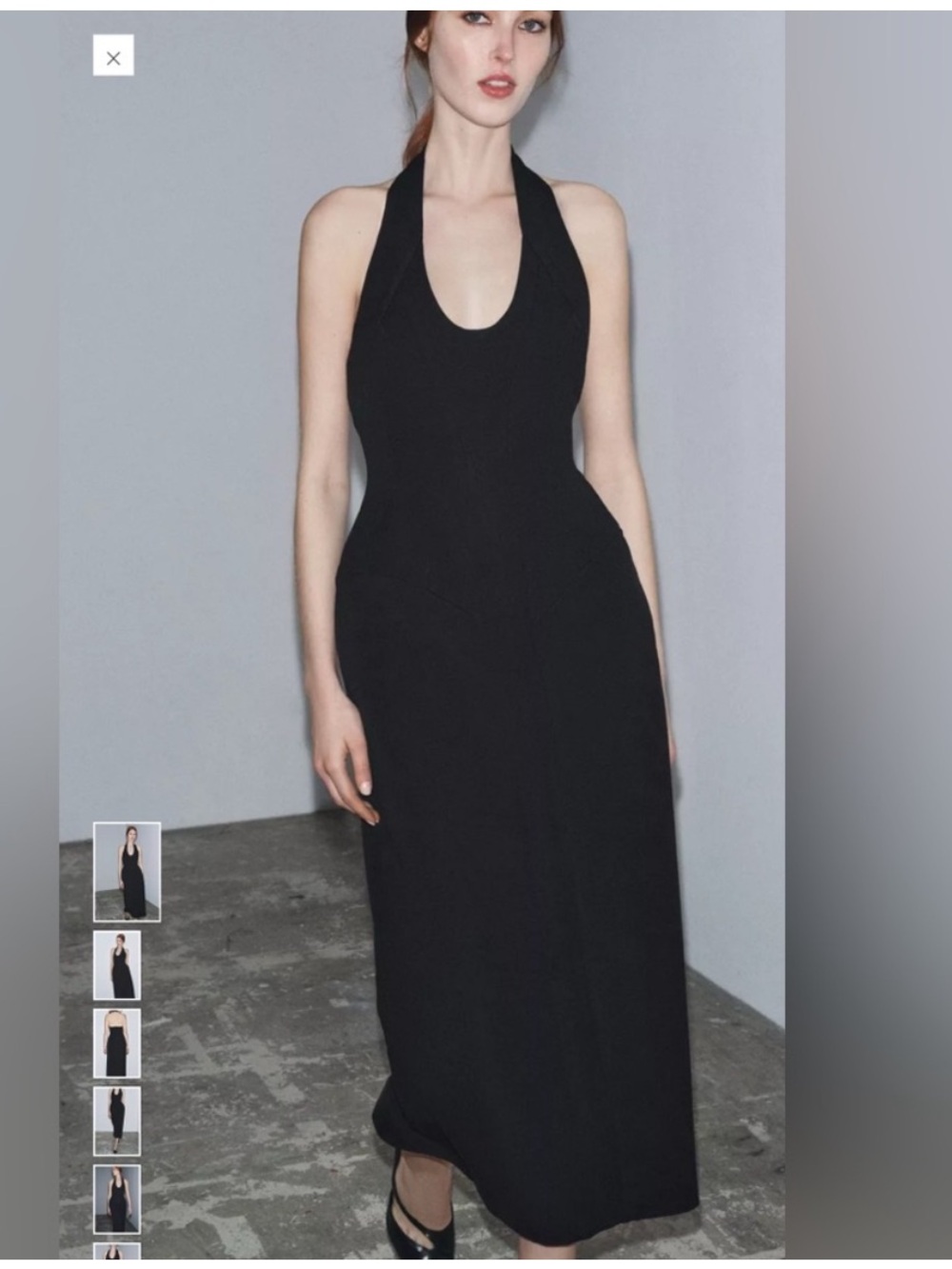 Zara Black Halter Midi Dress